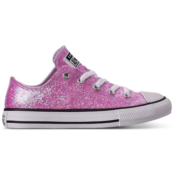 NEW Converse Little Girls All Star Glitter sneaker - Picture 3 of 16